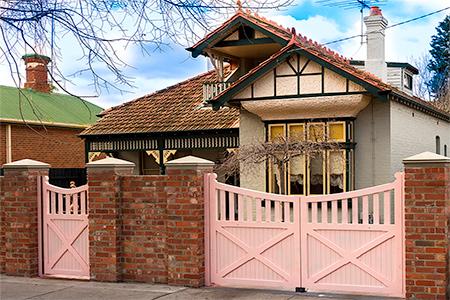 Wooden pedestrian and driveway gates, Melbourne